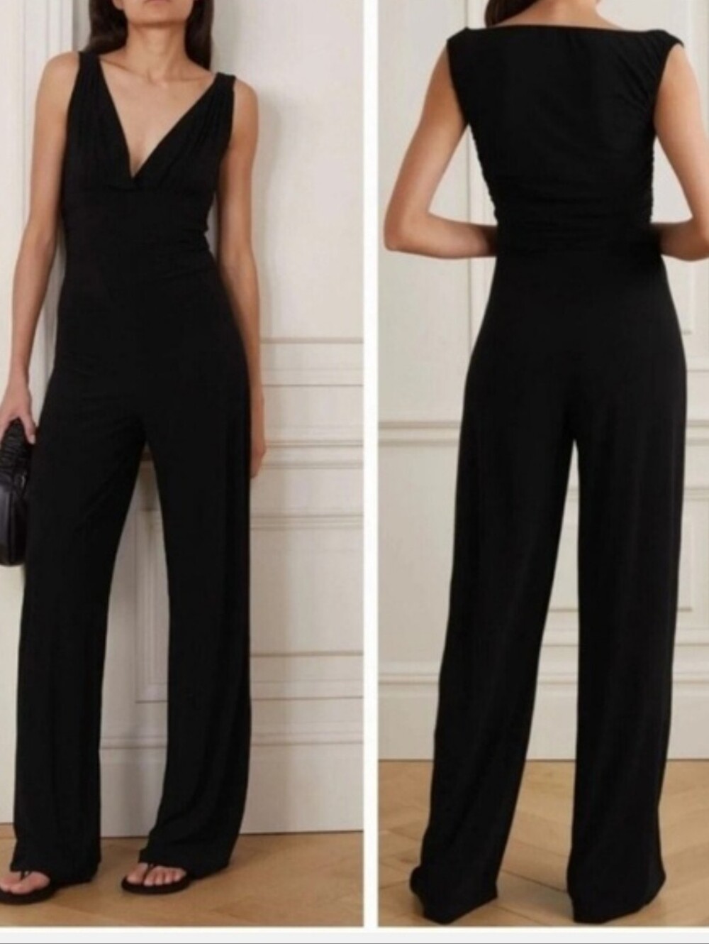 Norma Kamali Tara Jumpsuit Black Size Medium M New NWT